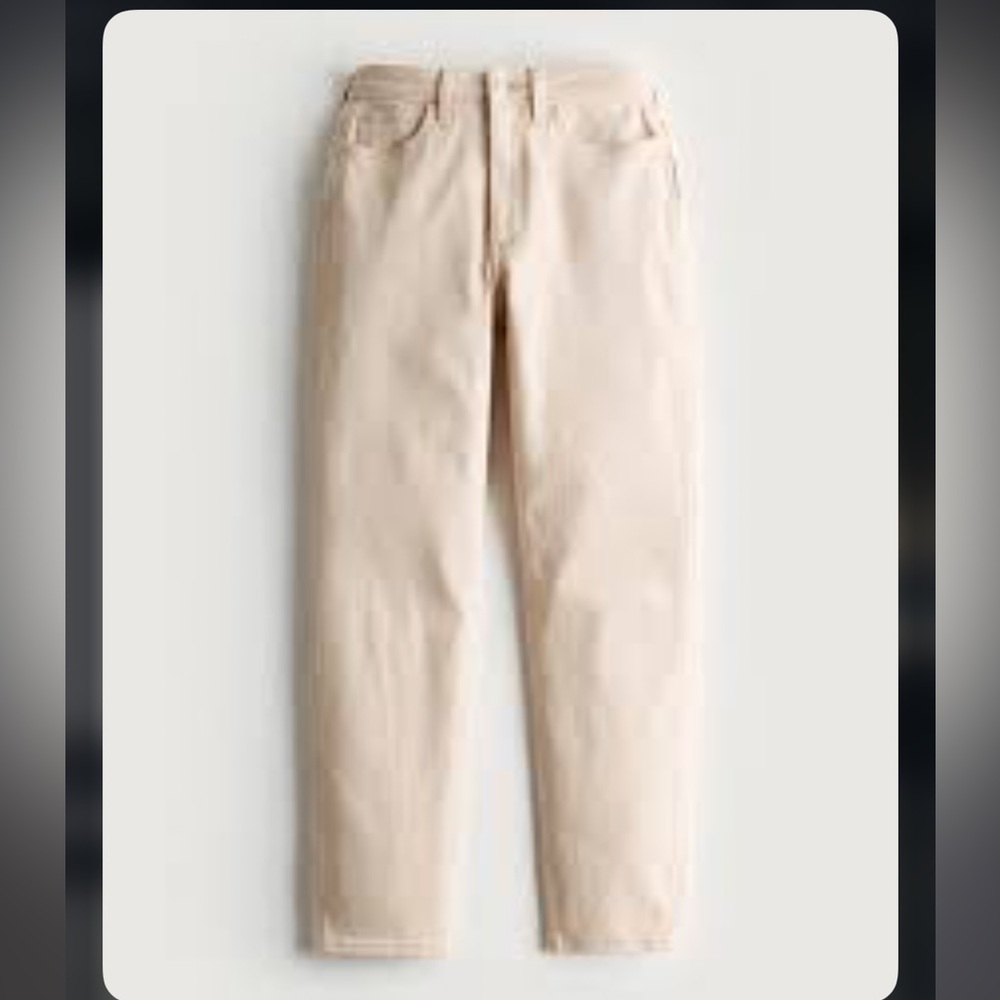 Curvy High-Rise Mom Jean Hollister Vintage Stretch Cream Color Denim NWT Size 1